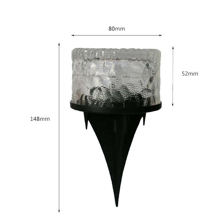 Outdoor Solar Buried Lamp Round Glass Floor Street Light Garden Ice Brick Waterproof Lamp(White L...