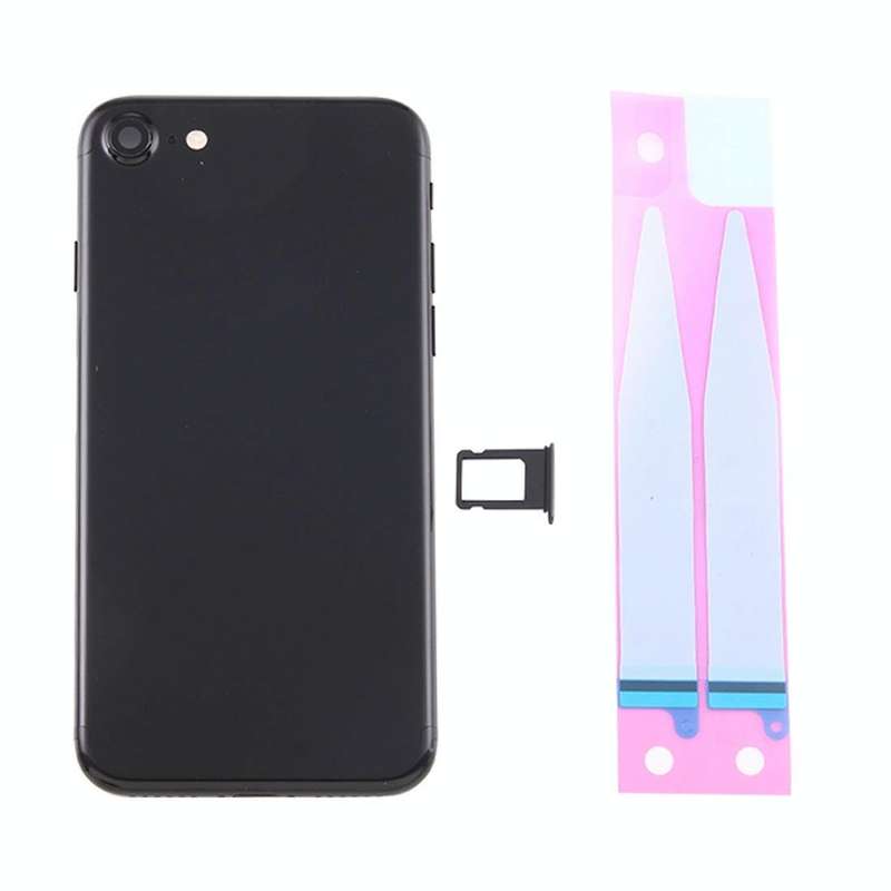 Battery Back Cover Assembly with Card Tray for iPhone 7(Jet Black)