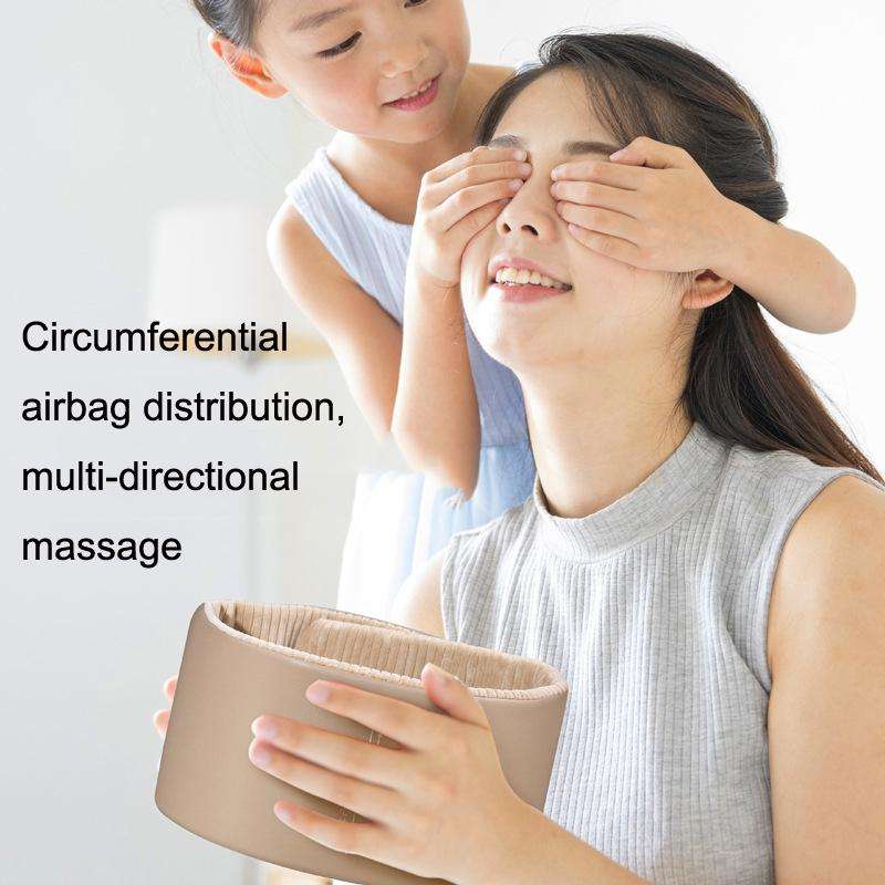 JKQ-121 Head Massager Multifunctional Hot Compress Headache Sleep Aid Head Therapy Instrument(Camel)