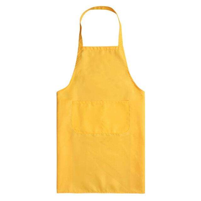 2PCS Kitchen Chef Aprons Cooking Baking Apron With Pockets(Yellow)