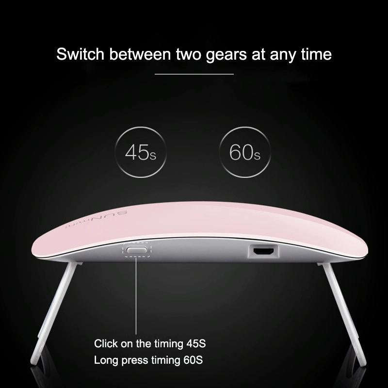 SUN mini 2 6W UV + LED USB Nail Lamp Fingernail Gel Curing Dryer(White)