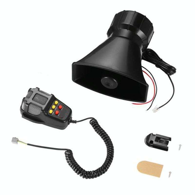 HW-1006B 12V 100W 125dB 5-tone Car Electric Alarm Air Horn Siren Speaker 5 Sound Tone Super Loud ...