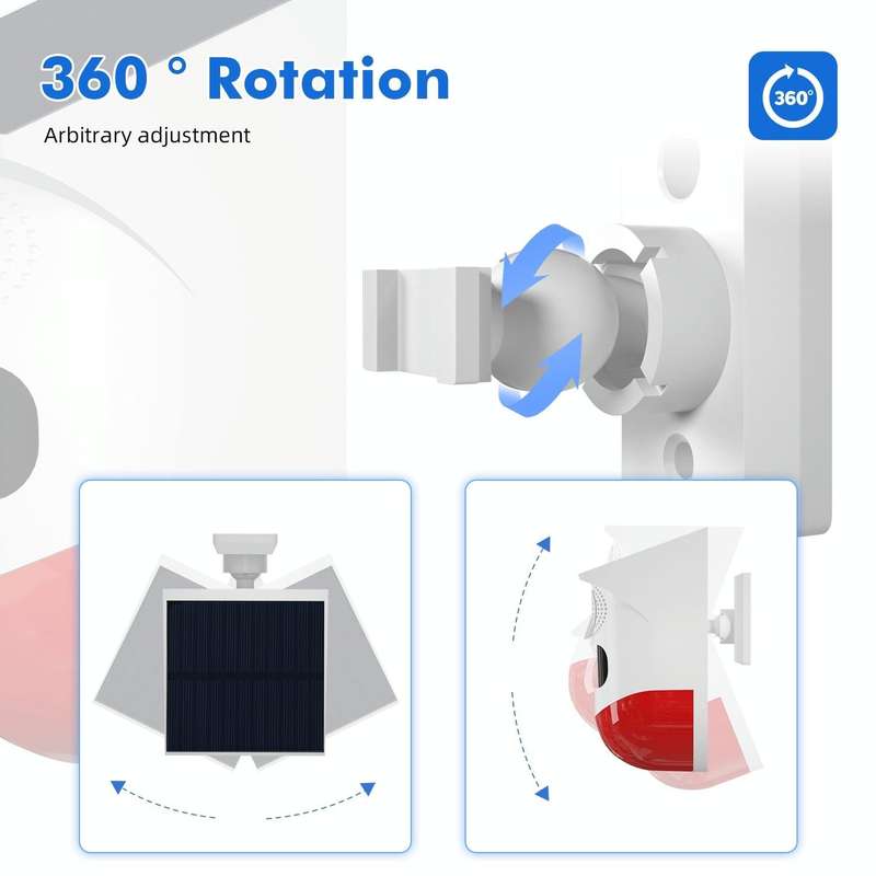 CT80R USB Upgrade Model Infrared Motion Detector Solar Outdoor PIR Wireless Strobe Siren Detector...