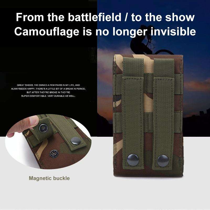 Stylish Outdoor Water Resistant Fabric Cell Phone Case, Size: approx. 17cm x 8.3cm x 3.5cm (Coyot...