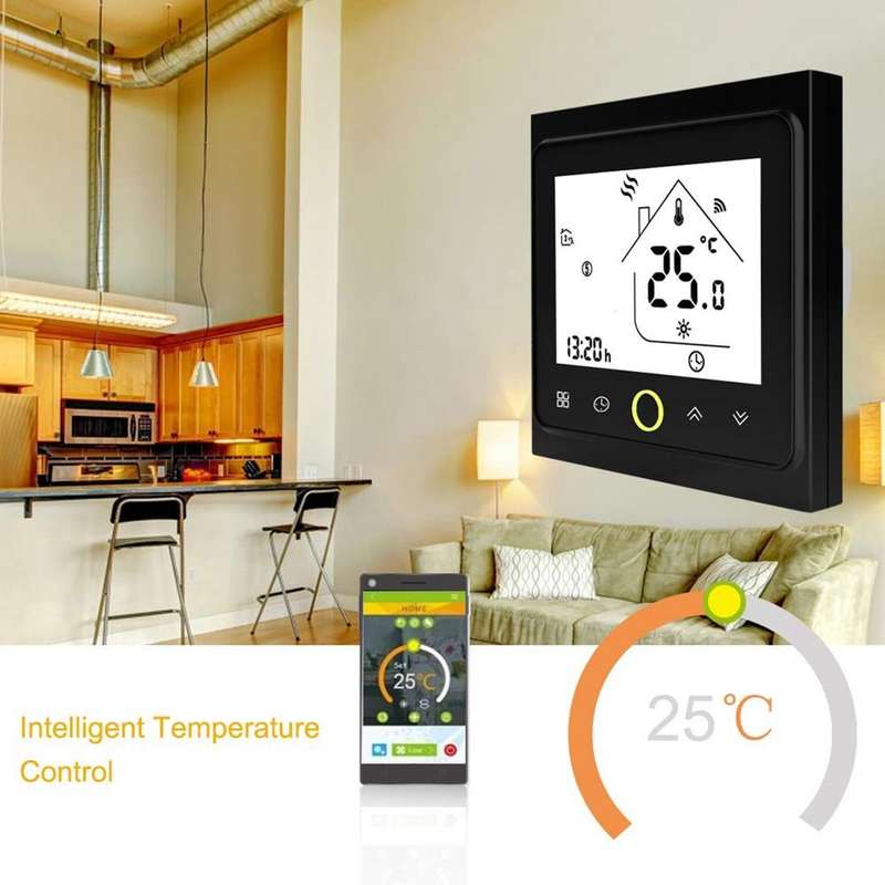 BHT-002GBLW 16A Load Electronic Heating Type LCD Digital Heating Room Thermostat with Sensor & Ti...