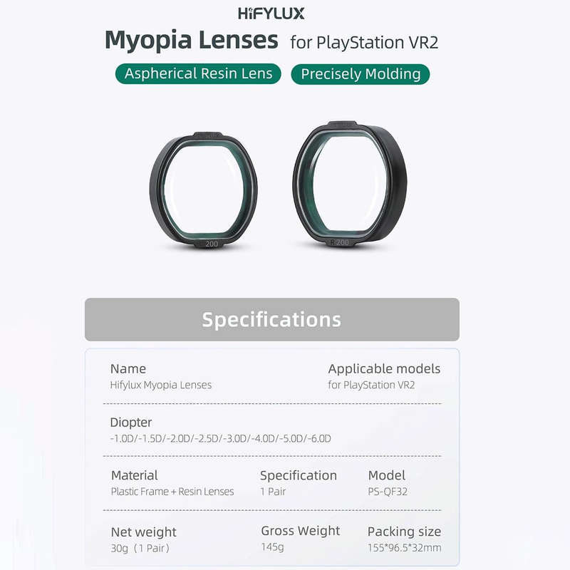 For PlayStation VR2 Hifylux Myopia Glasses Aspherical Resin Lens(-4.0D)