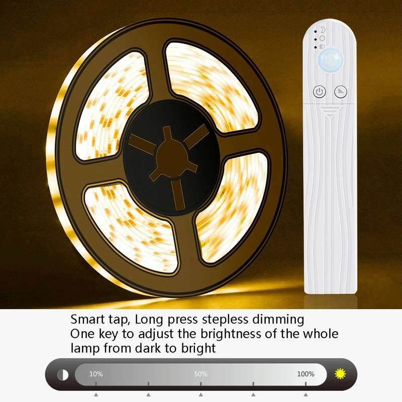 1m LED Battery Box Light Strip Intelligent Induction Dimming Soft Light Strip Drip Waterproof Cab...