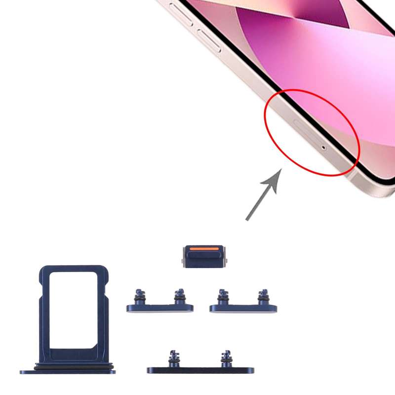 SIM Card Tray + Side Keys for iPhone 13 Mini(Blue)