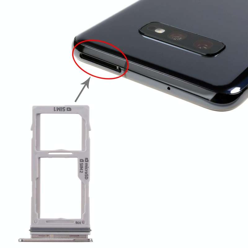 For Galaxy S10+ / S10 / S10e SIM Card Tray + SIM Card Tray / Micro SD Card Tray (White)