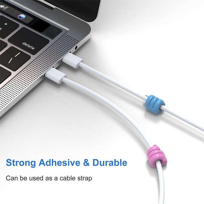 10 PCS Non-punching And Non-marking Adhesive Thumb Hook Cable Organizer(White)