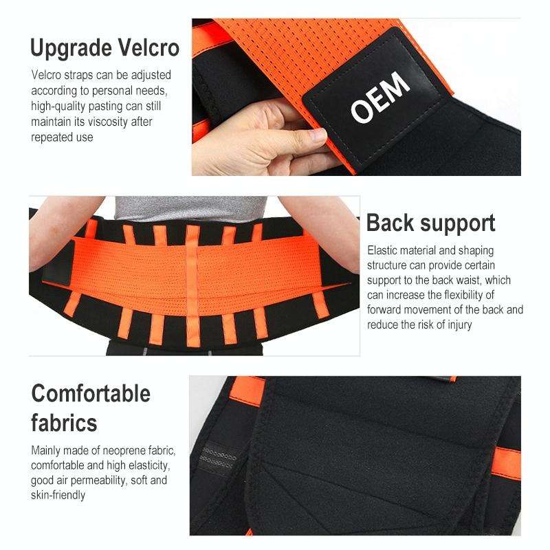 SBR Neoprene Sports Protective Gear Support Waist Protection Belt, Size:M(Orange)