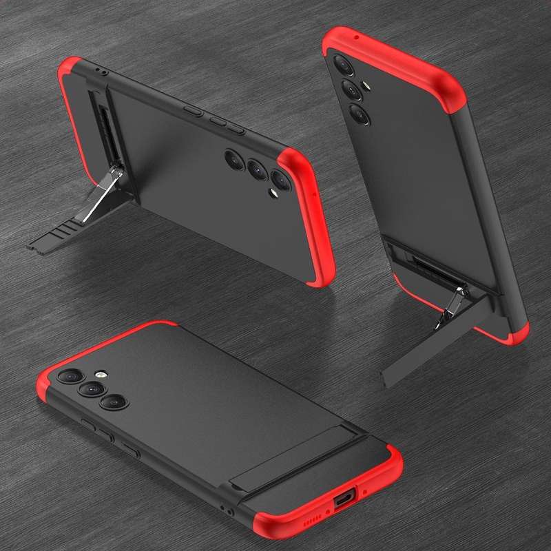 For Samsung Galaxy A34 5G GKK Three Stage Splicing Full Coverage PC Phone Case(Black Red)
