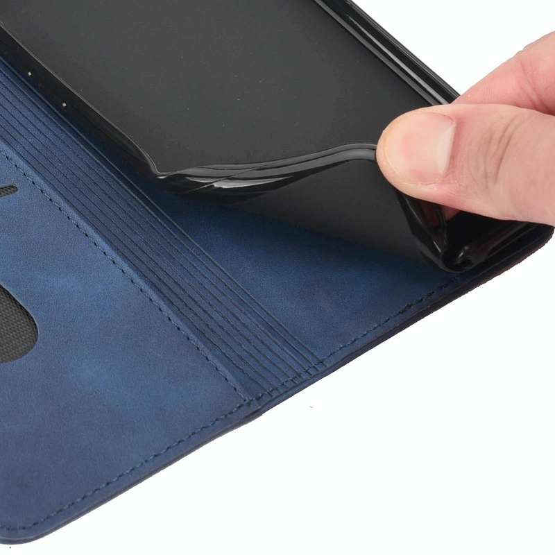 For Samsung Galaxy A04 Skin Feel Splicing Leather Phone Case(Blue)