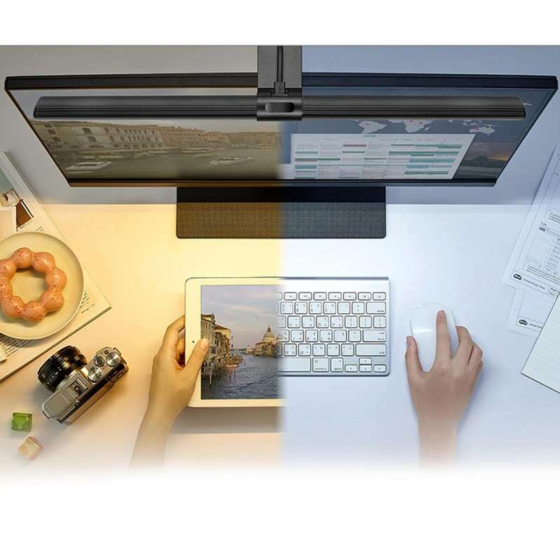 Monitor Screen Hanging Lamp LED Office Computer Notebook Reading Smart Eye Protection Desk Lamp(B...