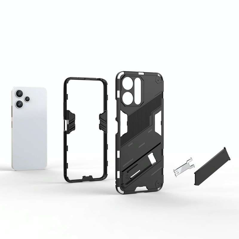 For Xiaomi Redmi 12 4G Punk Armor 2 in 1 PC + TPU Phone Case(Black)