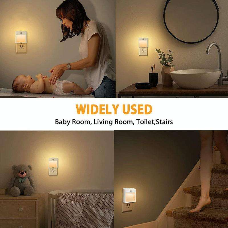 NL2101 Motion Sensor LED Night Light AC Plug Dimming Sleep Lights,Spec: Warm White EU Plug