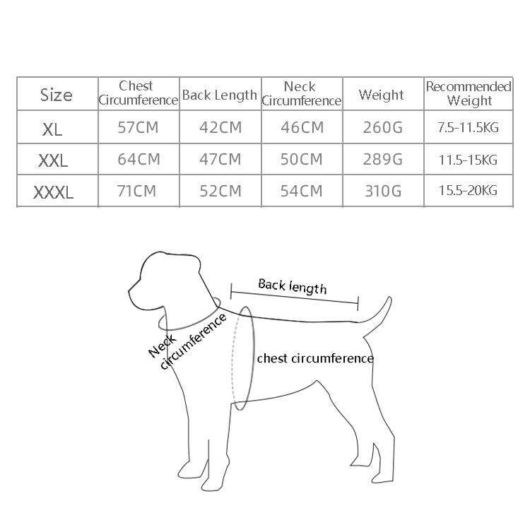 BL-683 Keep Warm Reflective Dog Clothes, Size: XXXL(Sky Blue)