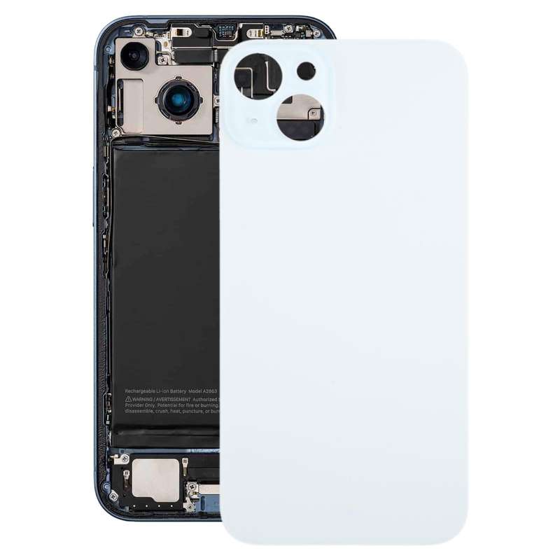 For iPhone 15 Plus Glass Battery Back Cover(Blue)