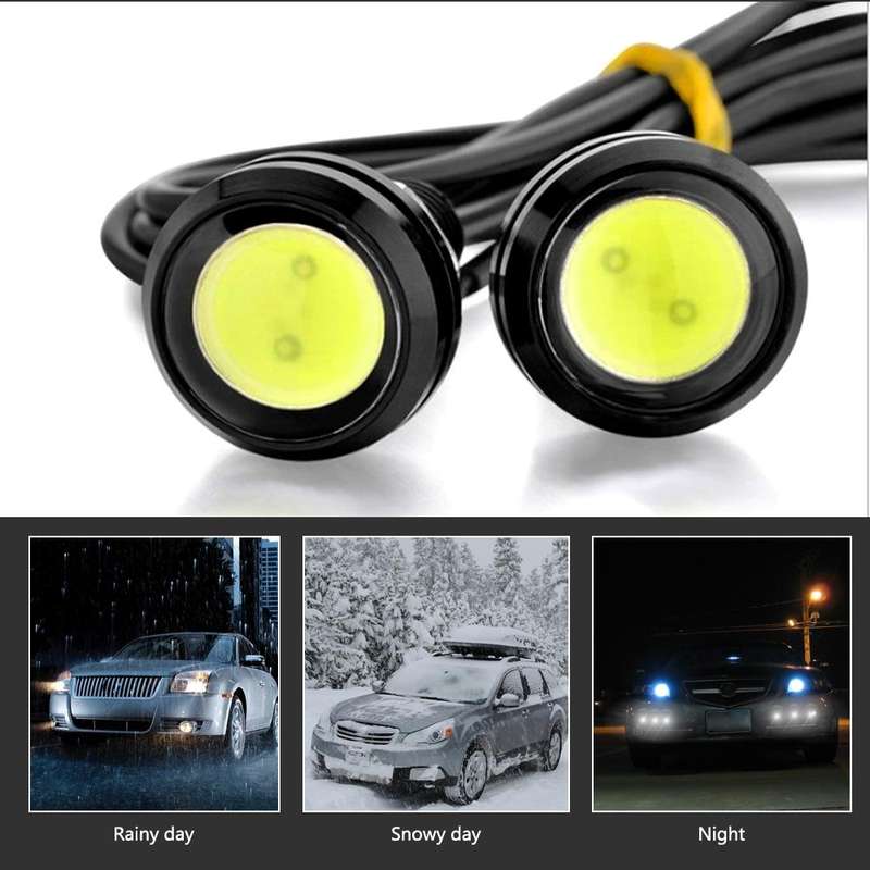 10 PCS 23mm 1.5W DC9-80V Motorcycle Eagle Eye Light Double Lens(White Light)