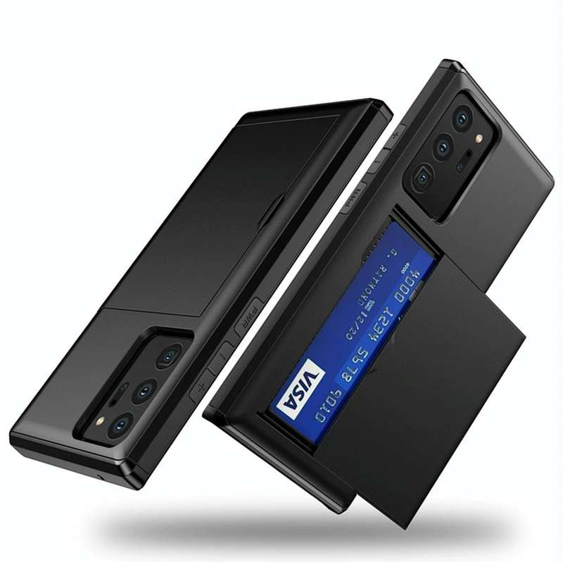 For Samsung Note20 Ultra Shockproof Rugged Armor Protective Case with Card Slot(Gold)