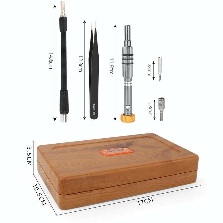Obadun 9801 68 In 1 Screwdriver Set Manual Batch Glasses Screwdriver Hardware Repair Tool(Wood Gr...