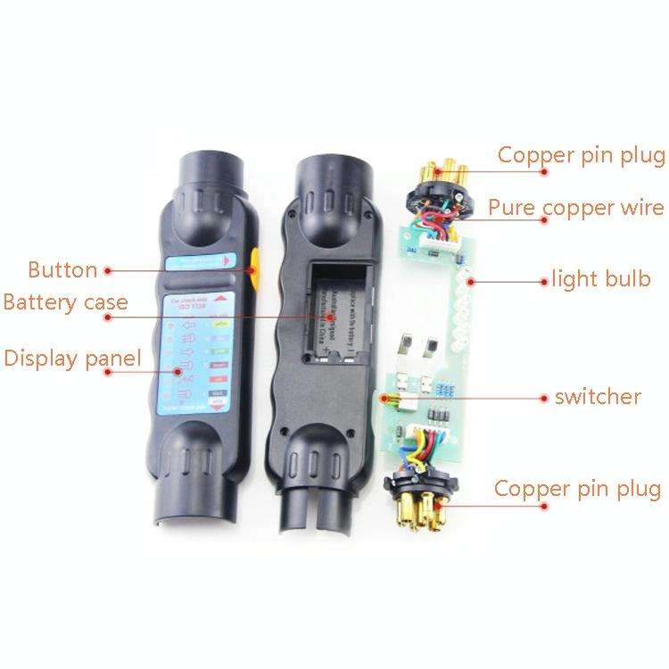 TS170E-Z 12V Car Resistance Trailer Plug Socket Trailer Tester Connector Recorder With 2 Conversi...