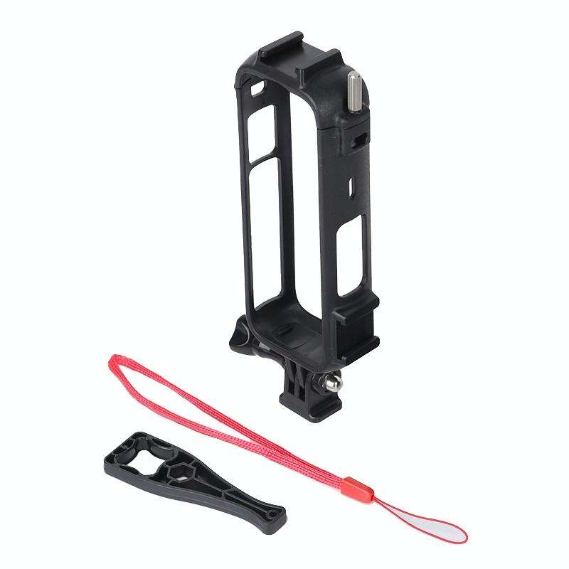 For Insta360 X4 Cold Shoe ABS Plastic Protective Frame with Adapter Mount & Screw (Black)