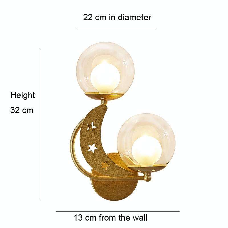 Bedroom Bedside Wall Lamp Indoor Background Wall Lamp 5W Warm Light(6080 Golden Left)