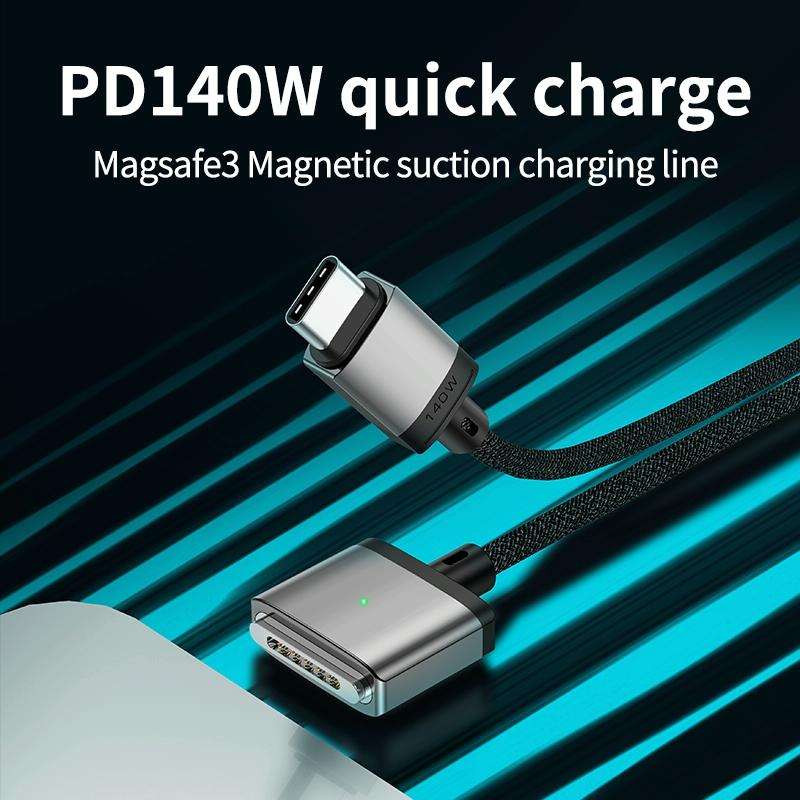 140W Type-C to Magsafe 3 Magnetic Charging Cable, Length:2m(Blue)