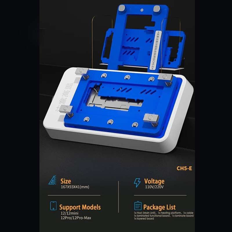MiJing CH5 Motherboard Heater Preheater Layering Welding Platform for iPhone 12 Series, US Plug