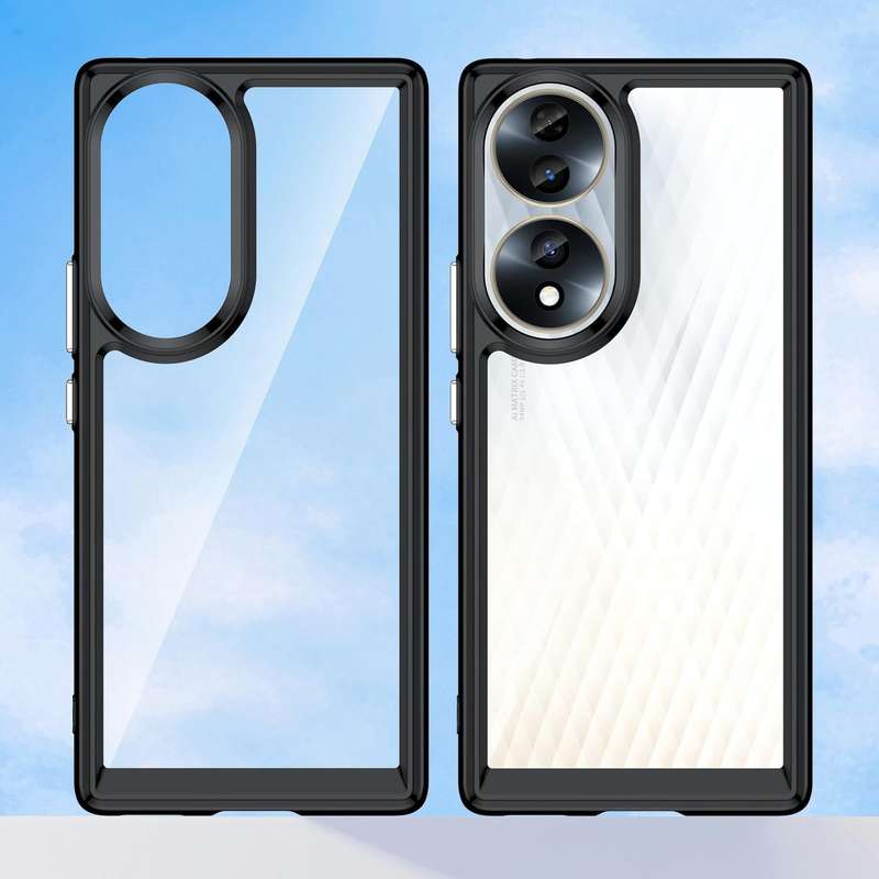For Honor 70 5G Colorful Series Acrylic + TPU Phone Case(Black)