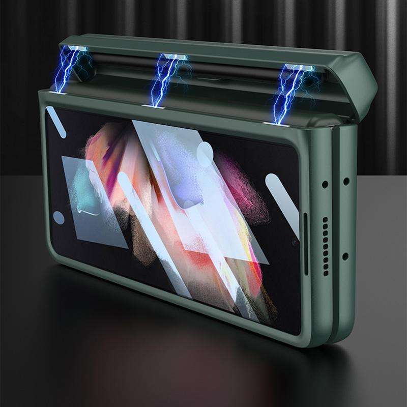 For Samsung Galaxy Z Fold3 5G GKK Integrated Magnetic Full Coverage Phone Flip Case with Pen Box(...
