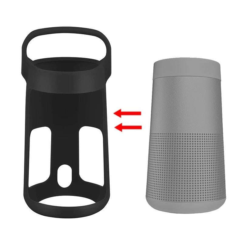 For Bose SoundLink Revolve Bluetooth Speaker Silicone Protective Cover Portable Carrying Bag(Black)