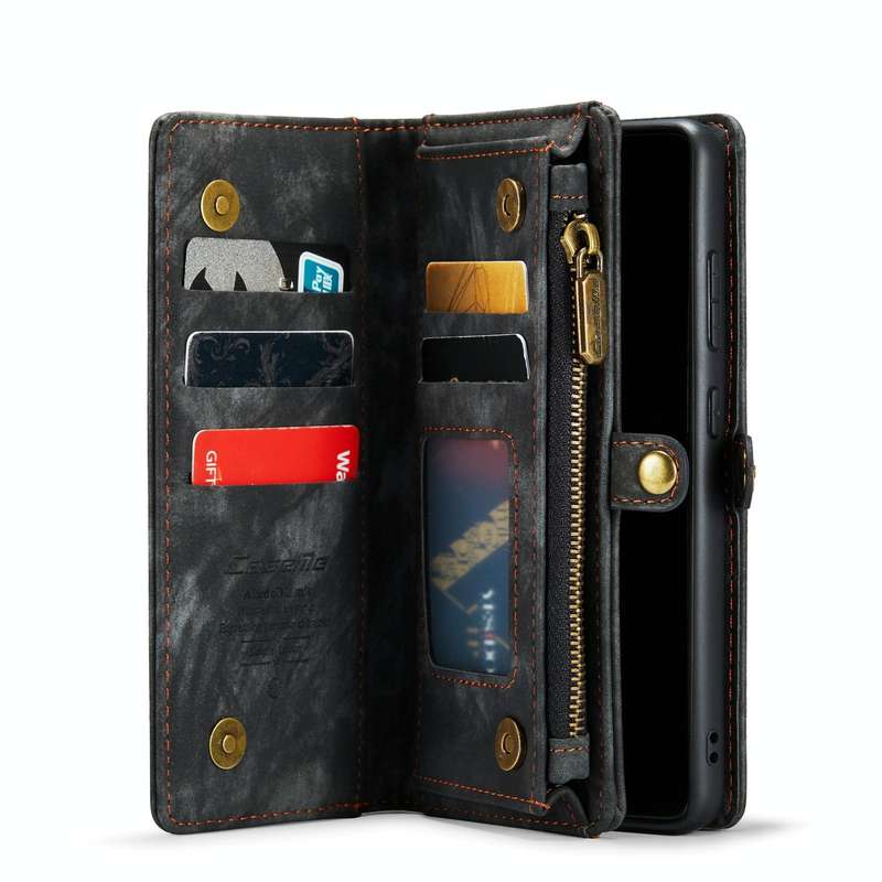 For Samsung Galaxy S22 5G CaseMe-008 Detachable Multifunctional Horizontal Flip Leather Case(Black)