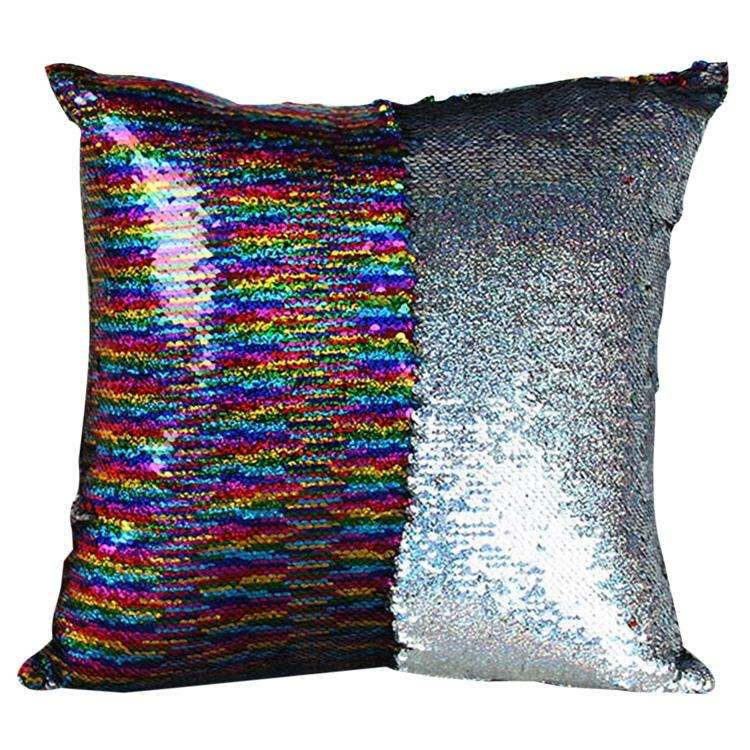 DIY Two Tone Glitter Sequins Throw Pillow Case Reversible Sequin Magical Color Changing Pillow Co...