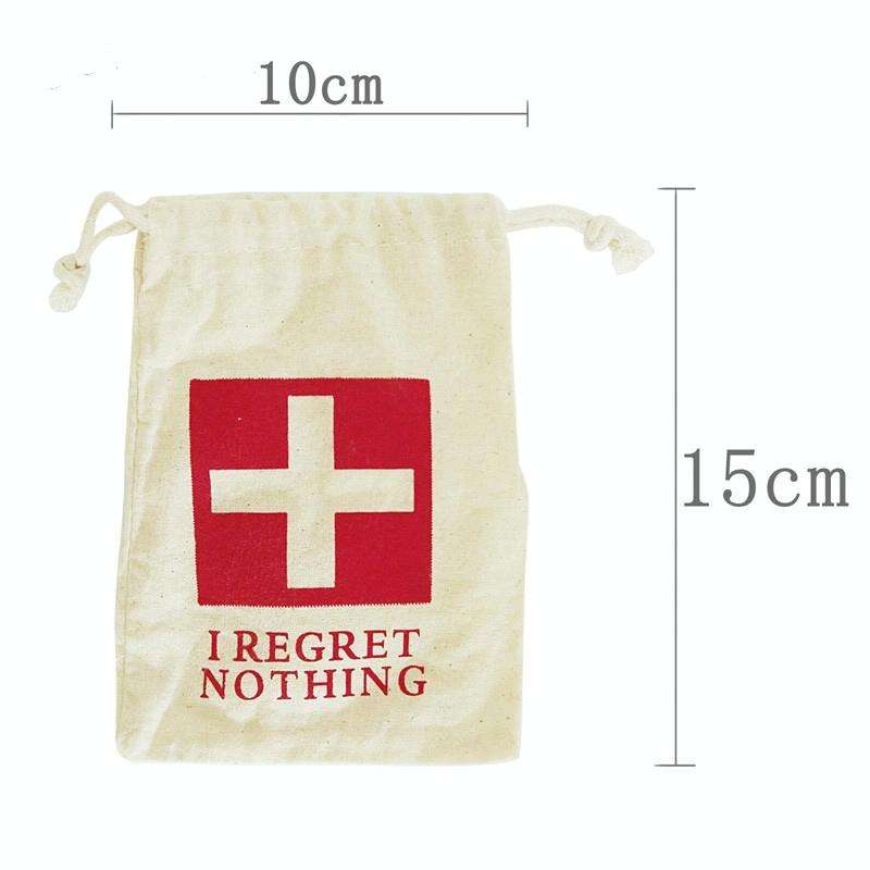 10 PCS Cotton Printed Drawstring Holder Bag Wedding Hangover Kit Bags