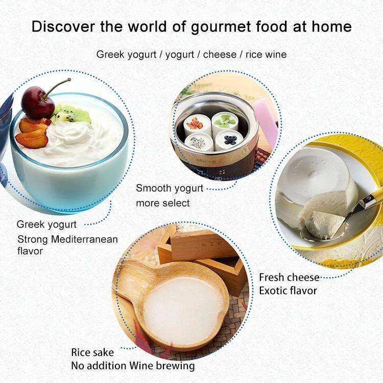 Bear SNJ-C10T1 Fully Automatic Ceramic Yogurt Cup Rice Wine Cheese Machine Yogurt Machine, Glass ...
