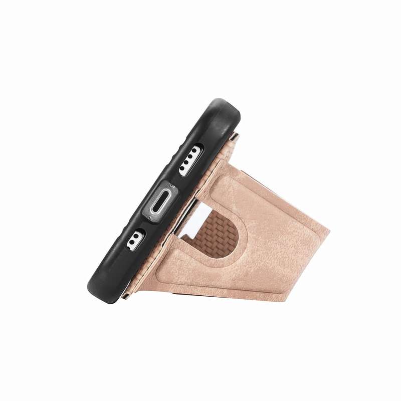 For Samsung Galaxy A04 4G Carbon Fiber Wallet Flip Card K-shaped Holder Phone Case(Khaki)