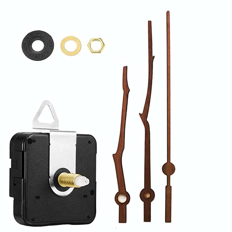 Quartz Clock Dial Repair Kit DIY Wall Clock Parts,Spec: Movement+S02 Wooden Needle