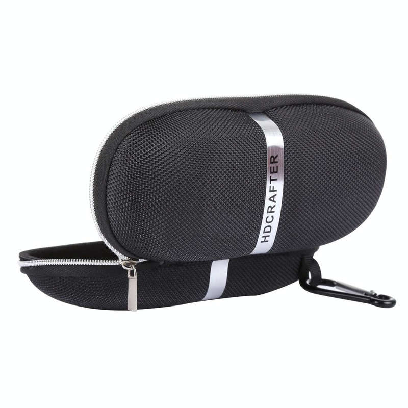HDCRAFTER E-001 Sunglasses Zipper Style Solid Glasses Protection Case + Microfiber Cloth, Size: 1...