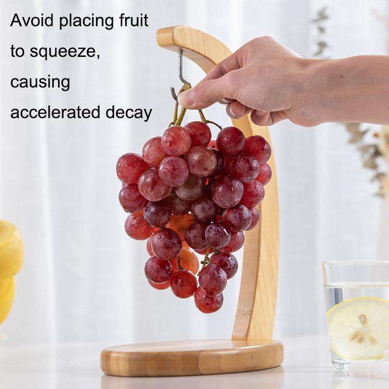 Bamboo Banana Rack Kitchen Fruit Storage Rack Living Room Shelf(Wood Color)
