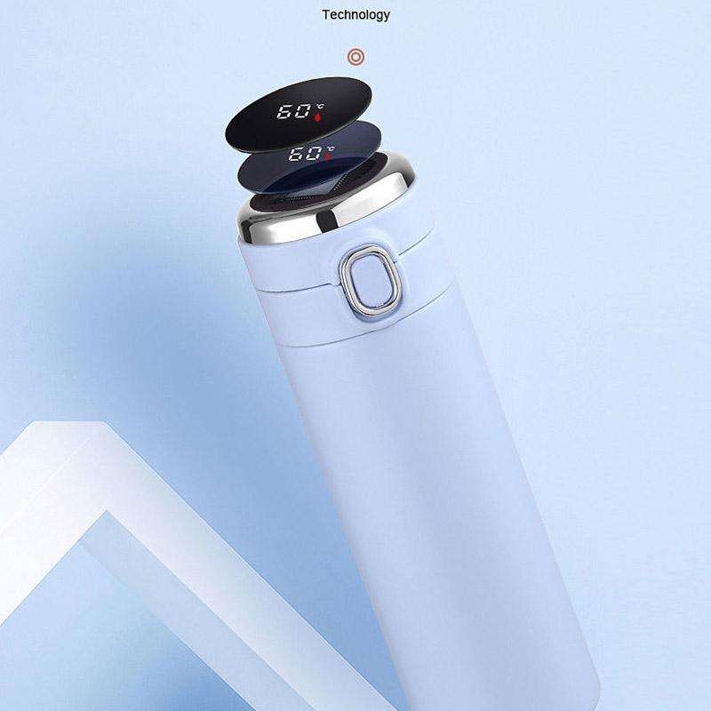 Smart Temperature Measurement Digital Display Stainless Steel Vacuum Flask Cup, Capacity:420ml(Pink)