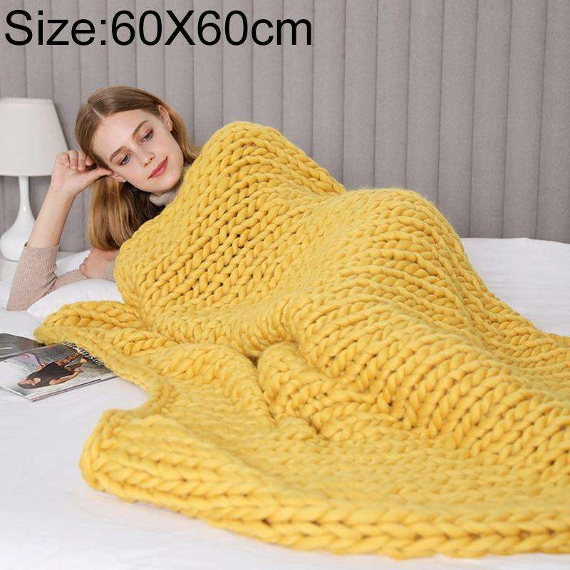 Fashion Handmade Polyester Blanket, Size:60X60cm(Yellow)