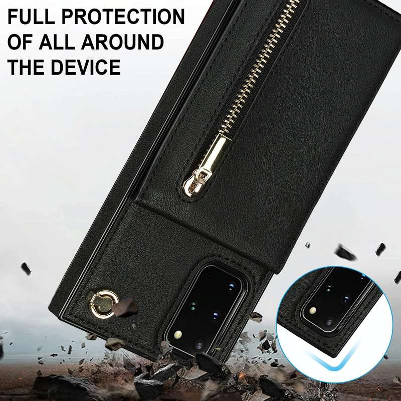 For Samsung Galaxy S20 Cross-body Zipper Square TPU+PU Back Cover Case with Holder & Card Slots &...