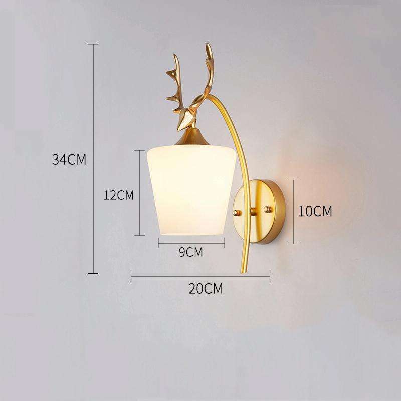 LED Glass Wall Bedroom Bedside Lamp Living Room Study Staircase Wall Lamp, Power source: 12W Warm...