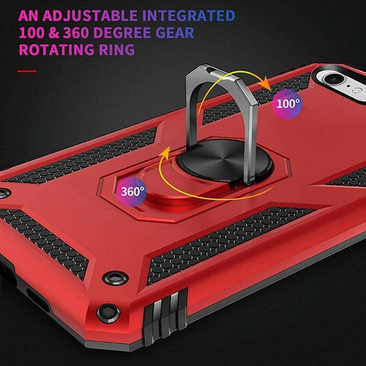 For iPhone SE 2022 / SE 2020 Shockproof TPU + PC Protective Case with 360 Degree Rotating Holder(...