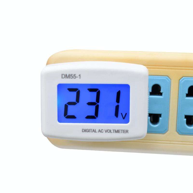 DM55-1 AC 110V- 220V LCD Digital Voltmeter Voltage Tester Detector Meter EU Plug