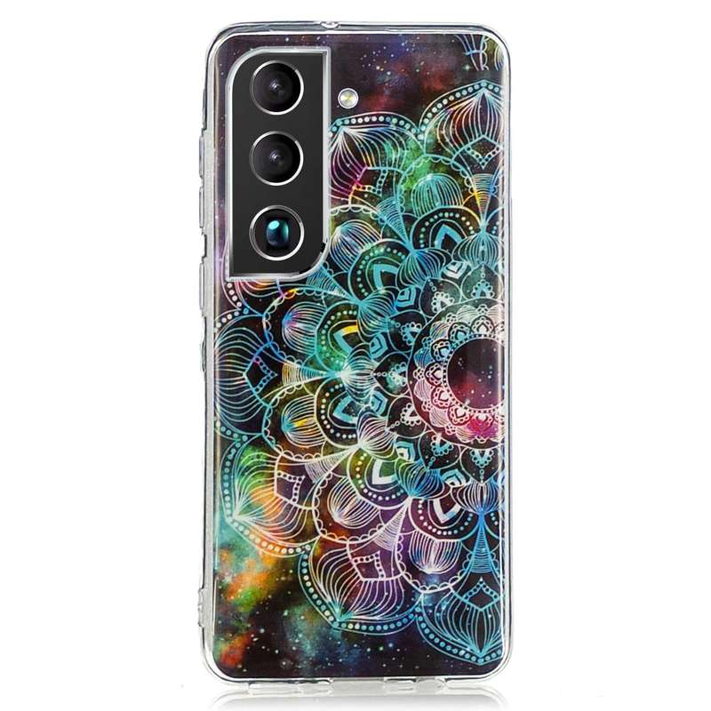 For Samsung Galaxy S22 5G Luminous TPU Protective Phone Case(Mandala Flower)