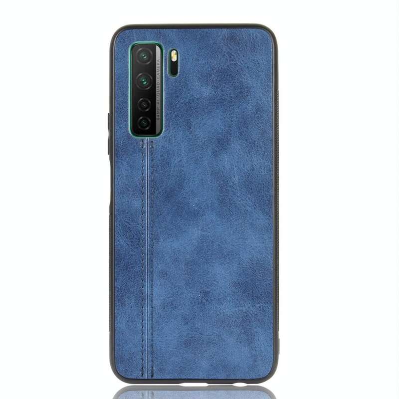 For Huawei Nova 7 SE Shockproof Sewing Cow Pattern Skin PC + PU + TPU Case(Blue)
