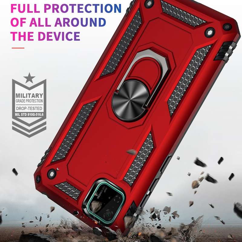 For Huawei Y5p Shockproof TPU + PC Protective Case with 360 Degree Rotating Holder(Black)